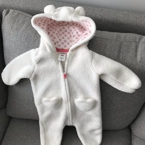 Soft fleece hooded lightweight zip bunting